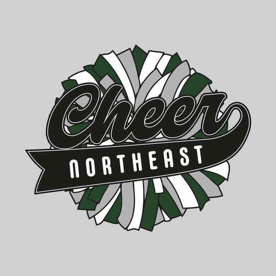 Northeast Middle School - Cheer - Oversized Pom with Cursive Cheer and School Name
