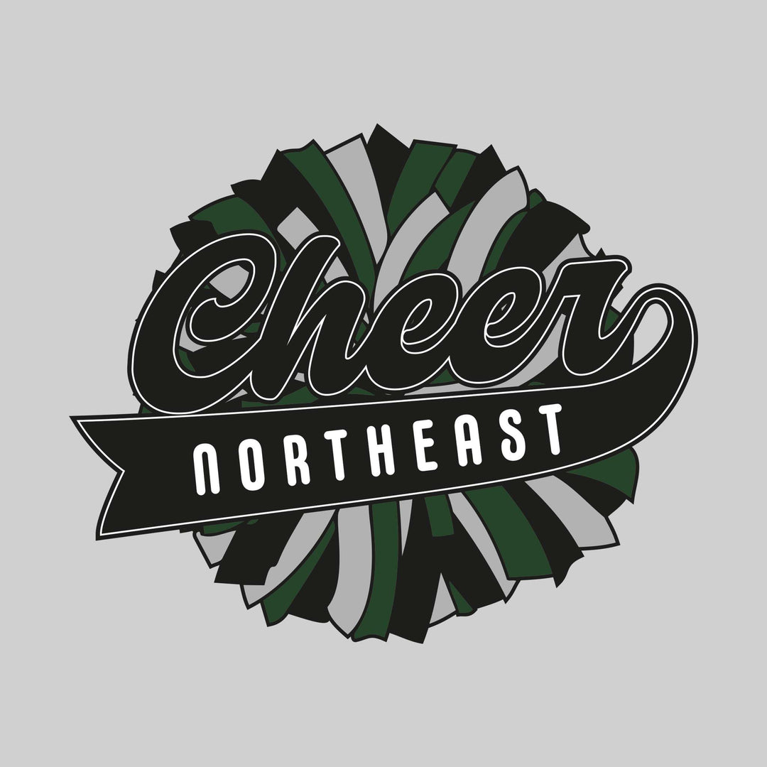 Northeast Middle School - Cheer - Oversized Pom with Cursive Cheer and School Name
