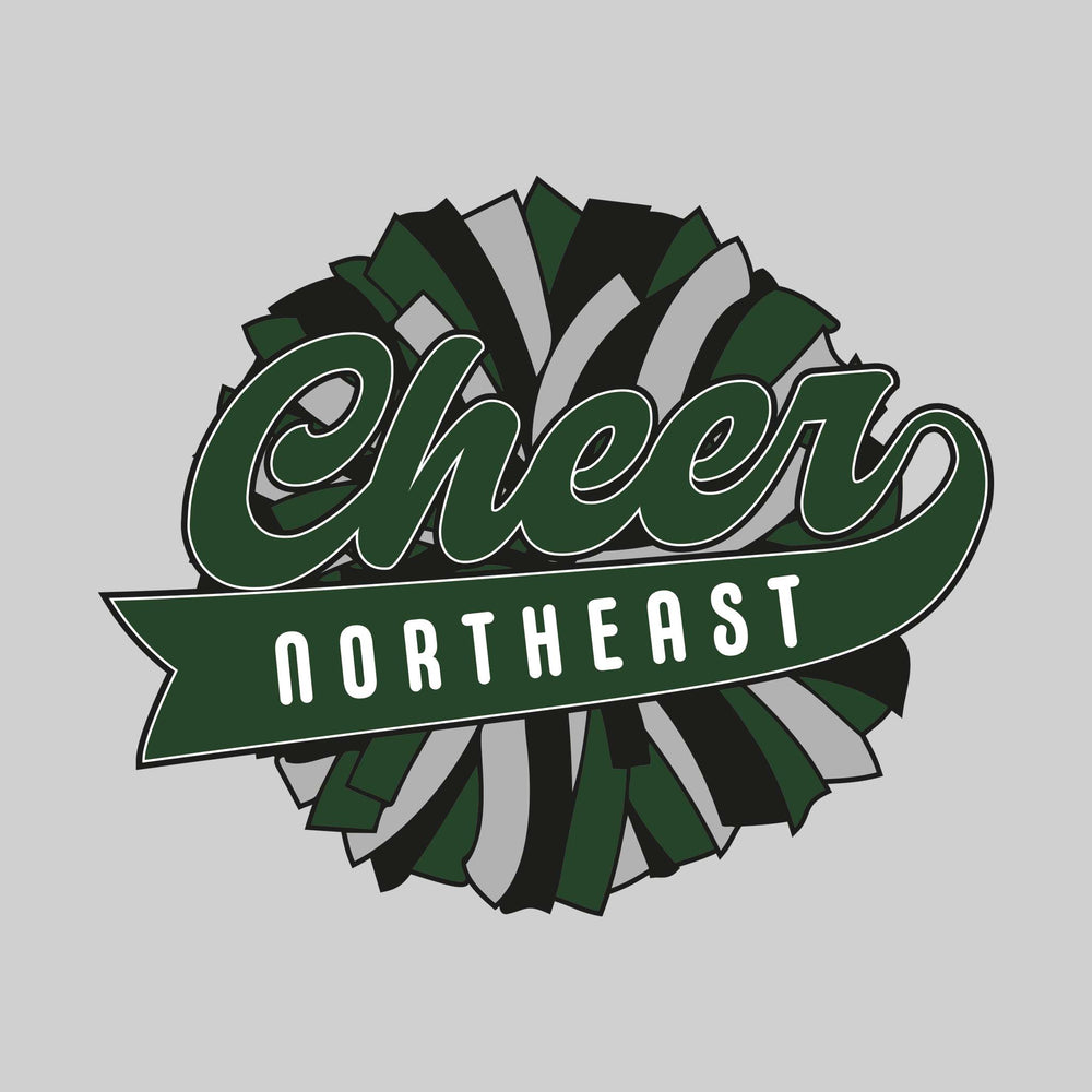 Northeast Middle School - Cheer - Oversized Pom with Cursive Cheer and School Name