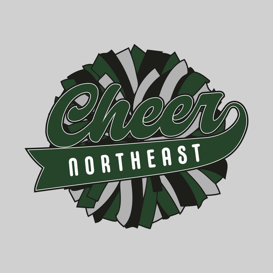 Northeast Middle School - Cheer - Oversized Pom with Cursive Cheer and School Name