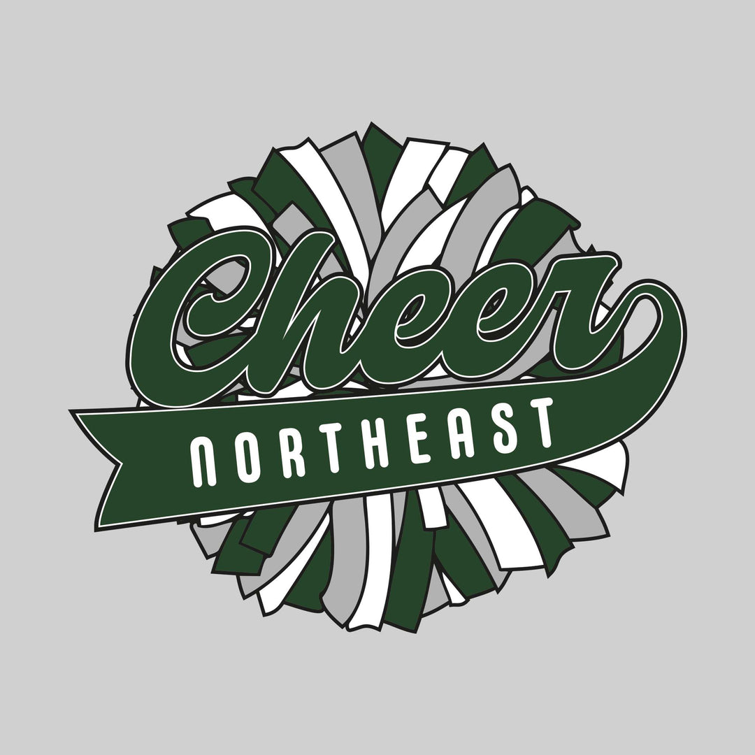 Northeast Middle School - Cheer - Oversized Pom with Cursive Cheer and School Name