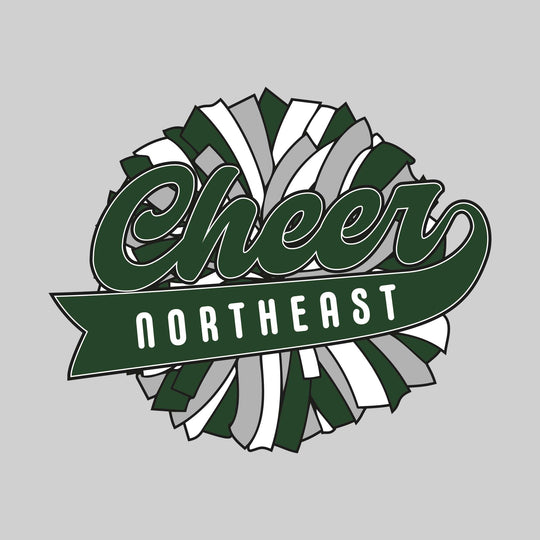 Northeast Middle School - Cheer - Oversized Pom with Cursive Cheer and School Name