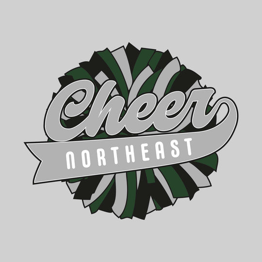 Northeast Middle School - Cheer - Oversized Pom with Cursive Cheer and School Name