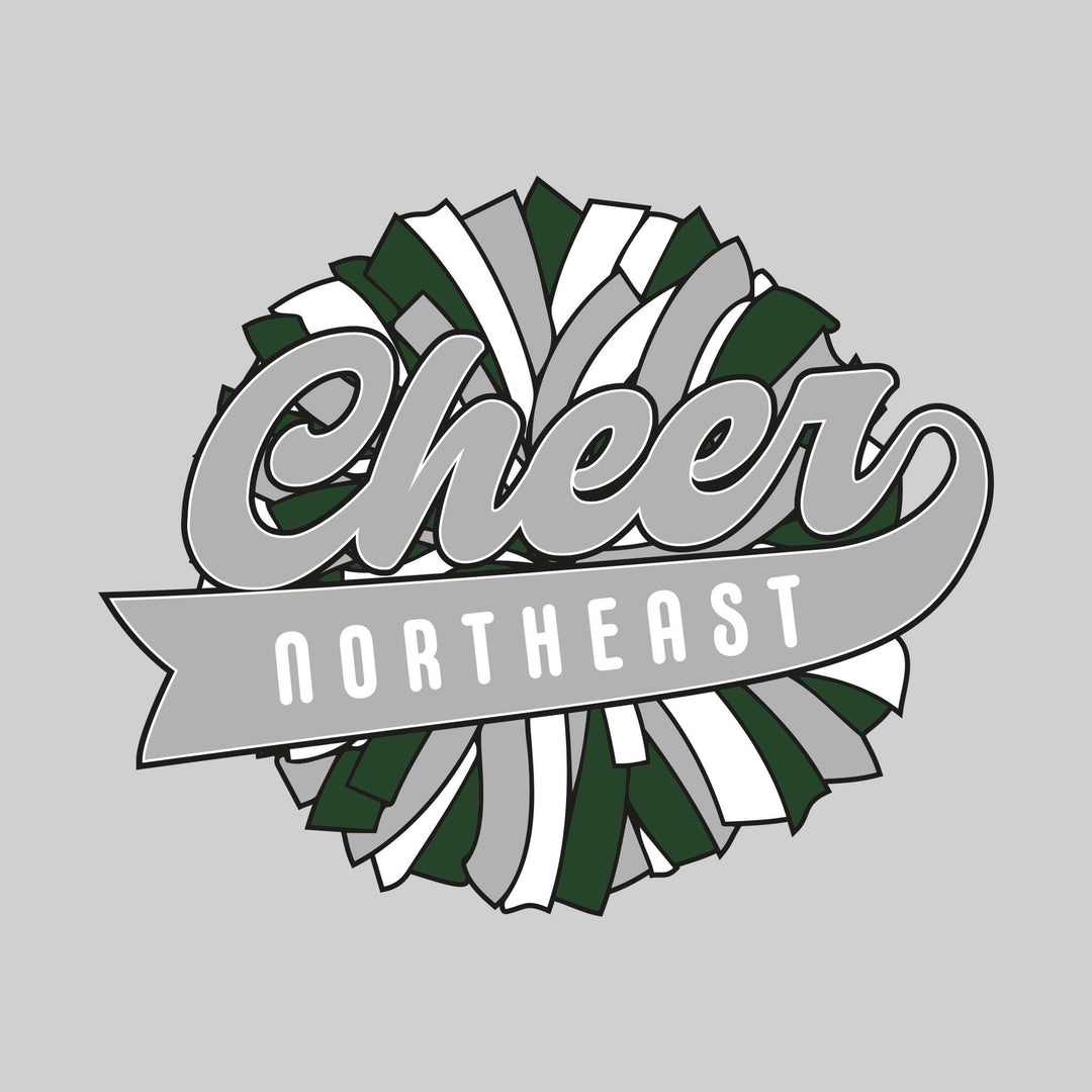 Northeast Middle School - Cheer - Oversized Pom with Cursive Cheer and School Name