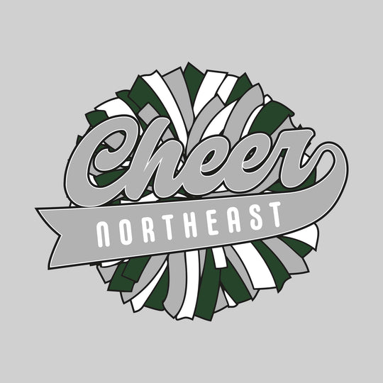 Northeast Middle School - Cheer - Oversized Pom with Cursive Cheer and School Name