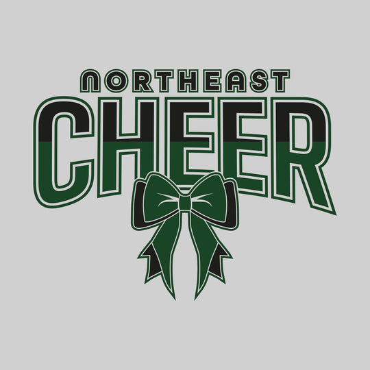 Northeast Middle School - Cheer - Split-Color Northeast Cheer with Bow
