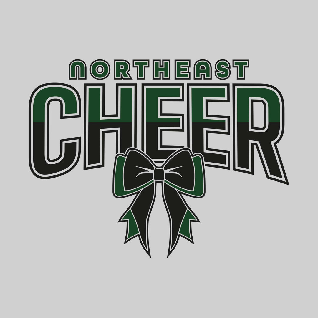 Northeast Middle School - Cheer - Split-Color Northeast Cheer with Bow