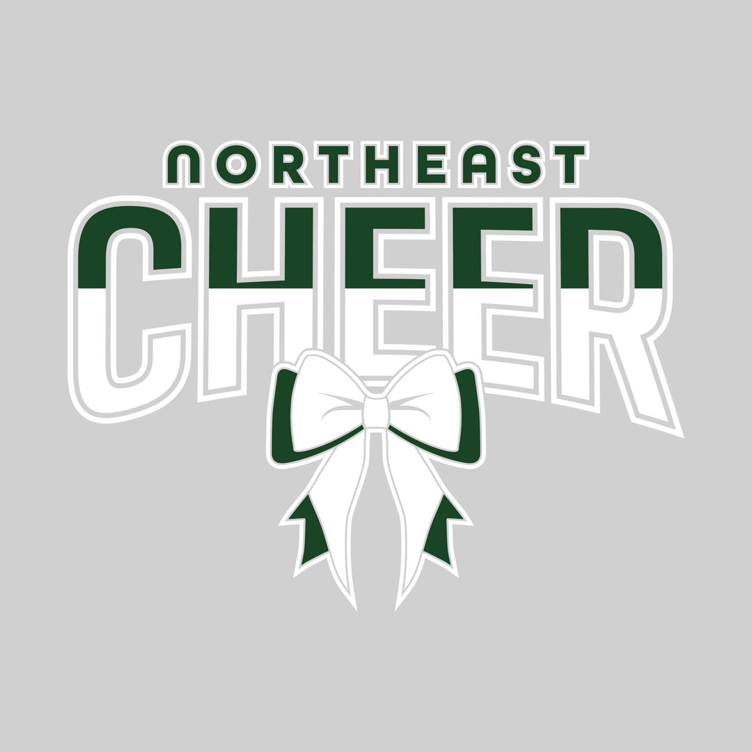 Northeast Middle School - Cheer - Split-Color Northeast Cheer with Bow