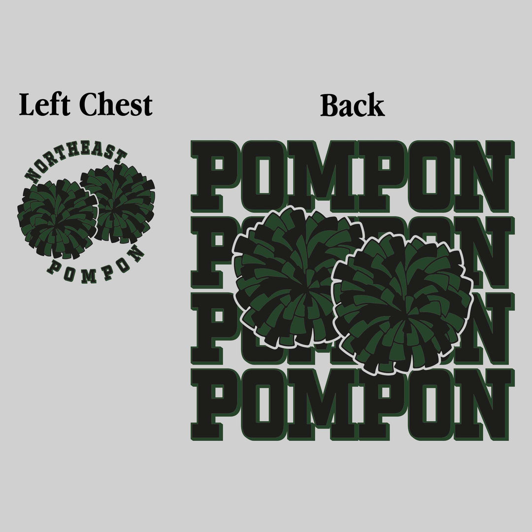 Northeast Middle School - Poms - Pompon Repeated with Pompons - Black & Forest