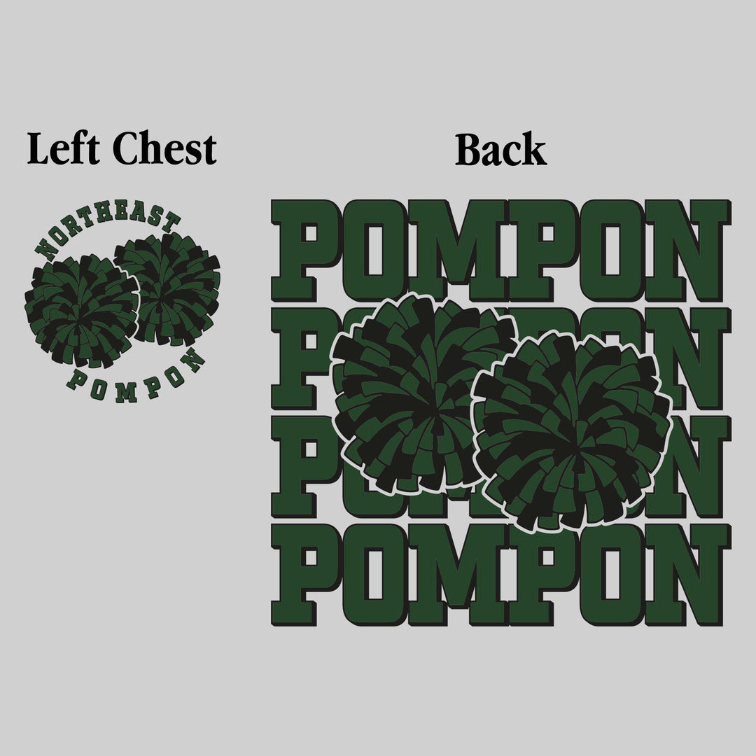 Northeast Middle School - Poms - Pompon Repeated with Pompons - Black & Forest