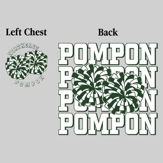 Northeast Middle School - Poms - Pompon Repeated with Pompons - Black & Forest
