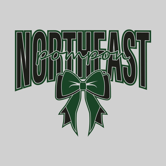Northeast Middle School - Poms - Northeast with Cursive Pompon and Bow