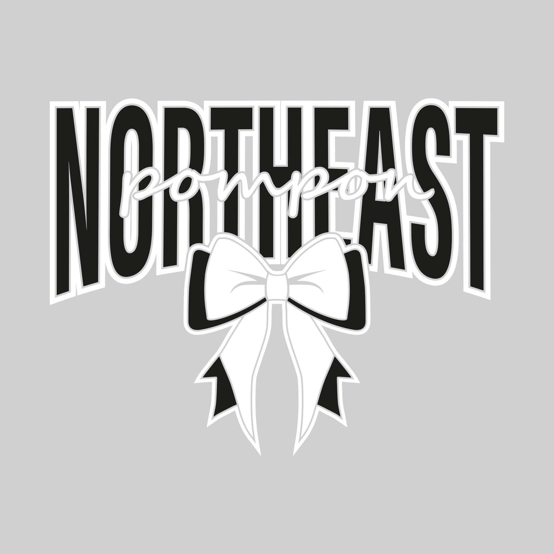 Northeast Middle School - Poms - Northeast with Cursive Pompon and Bow