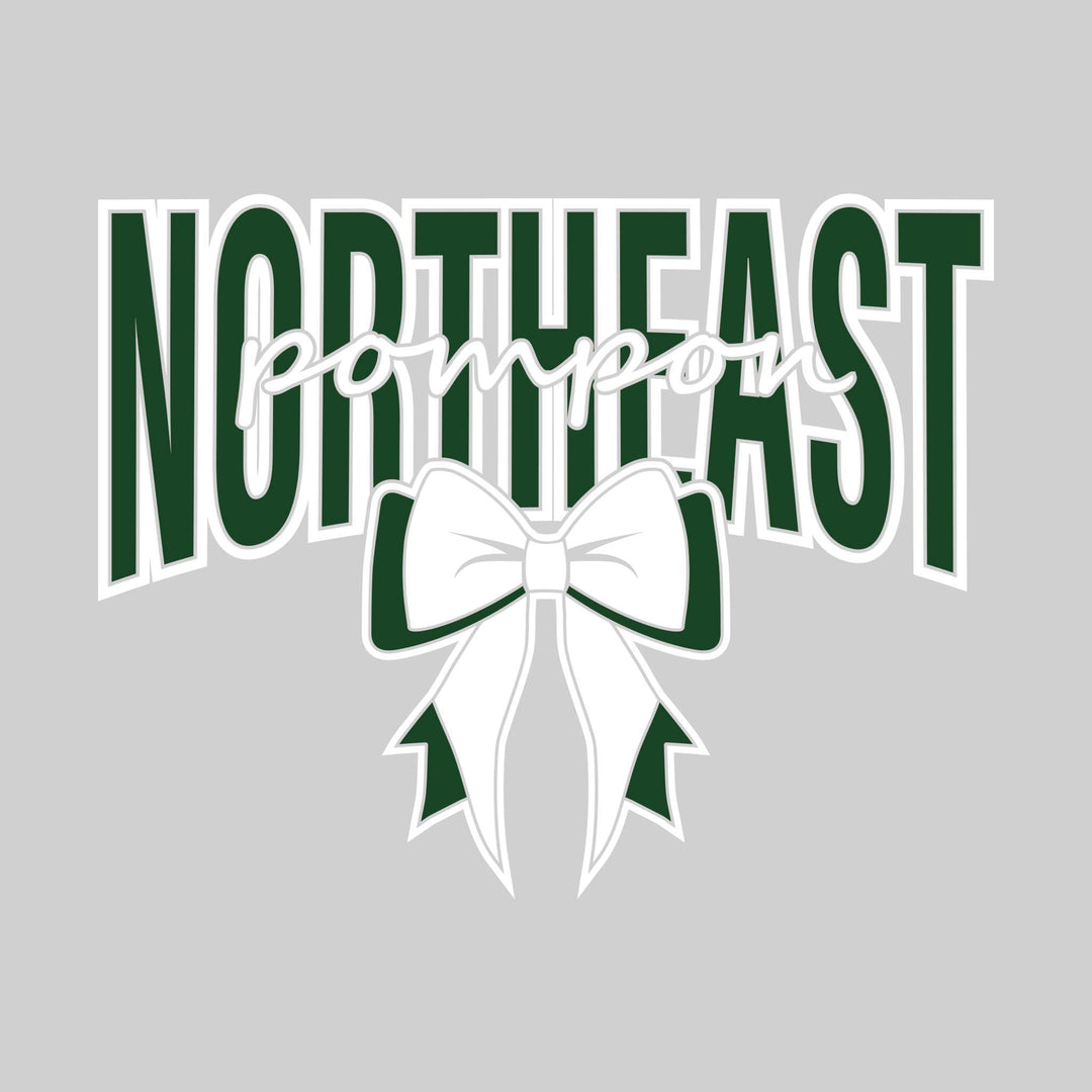 Northeast Middle School - Poms - Northeast with Cursive Pompon and Bow