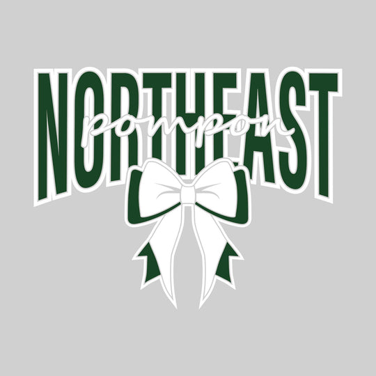 Northeast Middle School - Poms - Northeast with Cursive Pompon and Bow