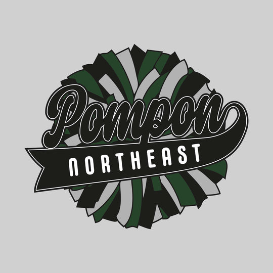 Northeast Middle School - Poms - Oversized Pom with Cursive Pompon and School Name
