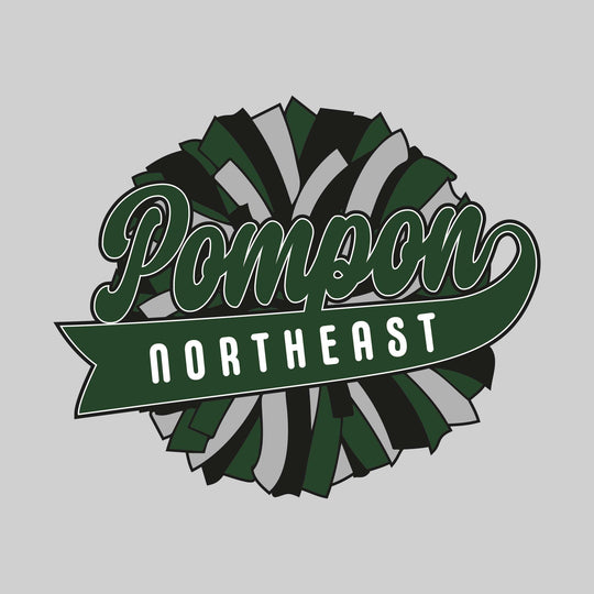 Northeast Middle School - Poms - Oversized Pom with Cursive Pompon and School Name
