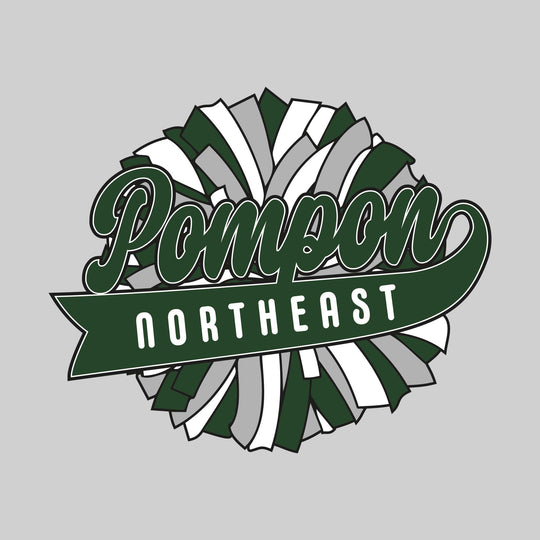 Northeast Middle School - Poms - Oversized Pom with Cursive Pompon and School Name