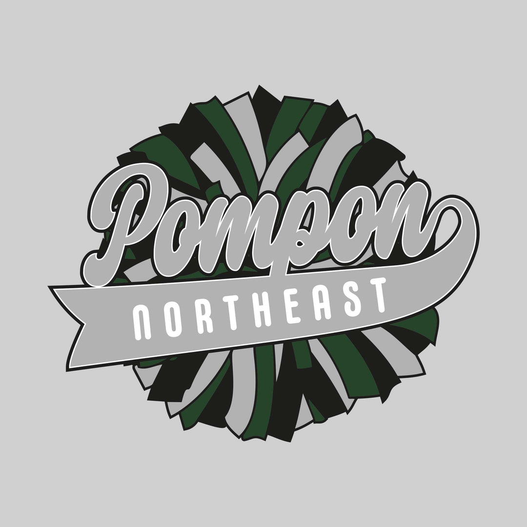 Northeast Middle School - Poms - Oversized Pom with Cursive Pompon and School Name