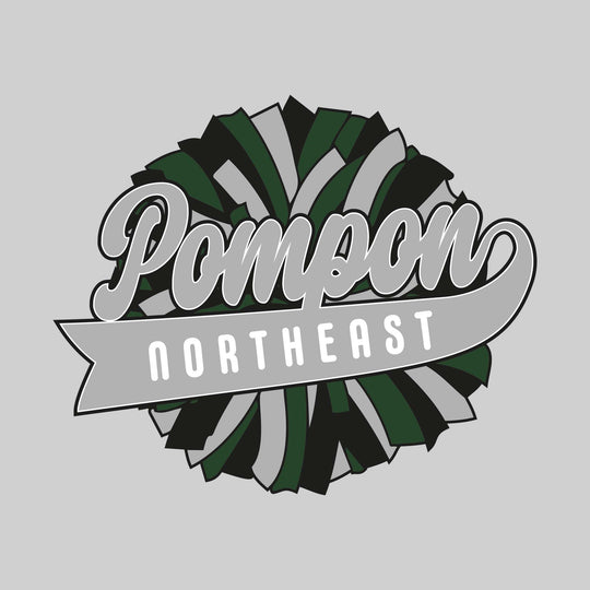 Northeast Middle School - Poms - Oversized Pom with Cursive Pompon and School Name