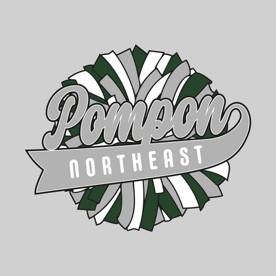 Northeast Middle School - Poms - Oversized Pom with Cursive Pompon and School Name