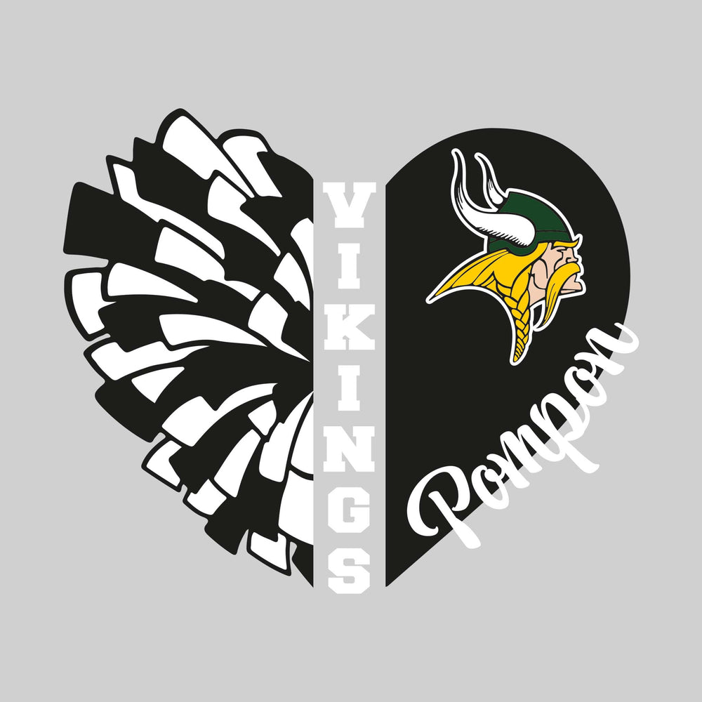 Northeast Middle School - Poms - Pom Heart with Mascot