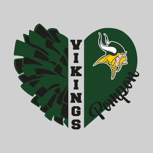 Northeast Middle School - Poms - Pom Heart with Mascot