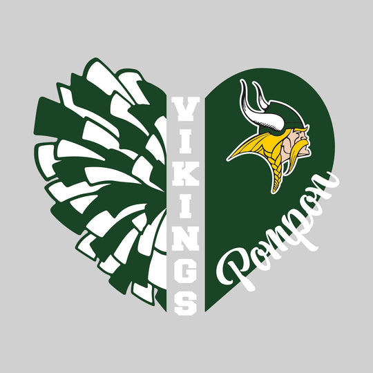 Northeast Middle School - Poms - Pom Heart with Mascot