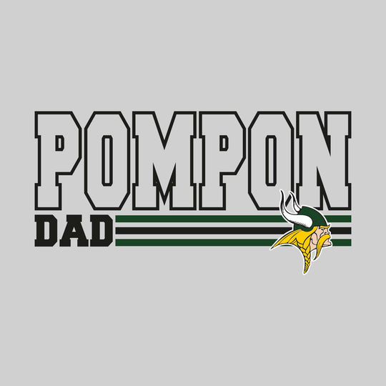 Northeast Middle School - Poms - Pompon Dad - Outlined Pompon with Color Bars
