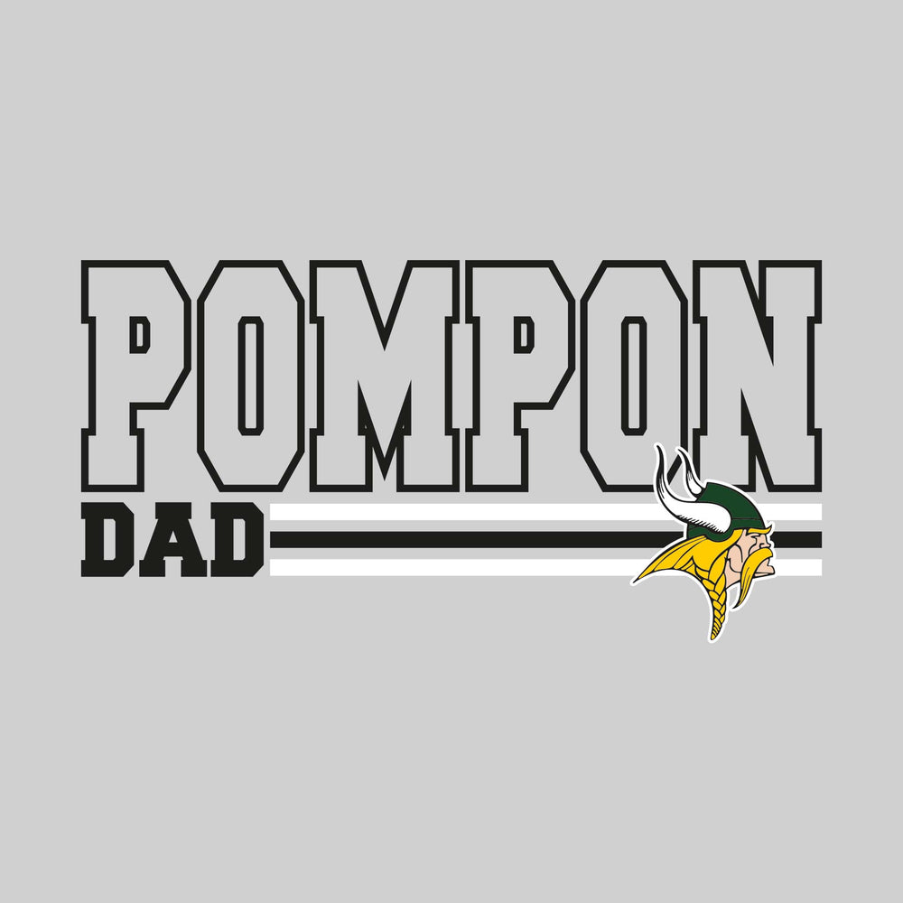 Northeast Middle School - Poms - Pompon Dad - Outlined Pompon with Color Bars
