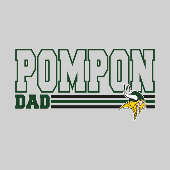 Northeast Middle School - Poms - Pompon Dad - Outlined Pompon with Color Bars