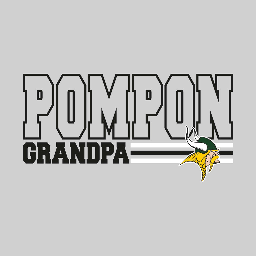 Northeast Middle School - Poms - Pompon Grandpa - Outlined Pompon with Color Bars