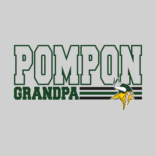 Northeast Middle School - Poms - Pompon Grandpa - Outlined Pompon with Color Bars