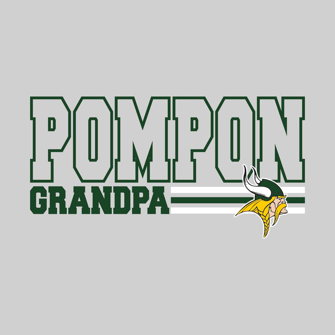 Northeast Middle School - Poms - Pompon Grandpa - Outlined Pompon with Color Bars