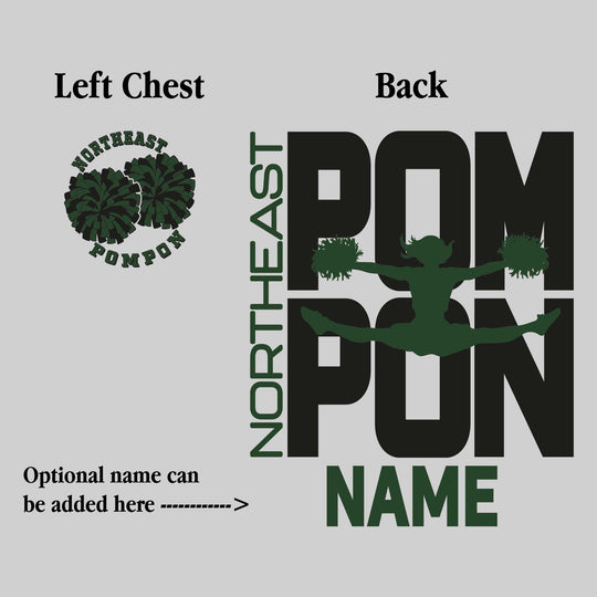 Northeast Middle School - Poms - Pompon Stacked with Pommer Silhouette