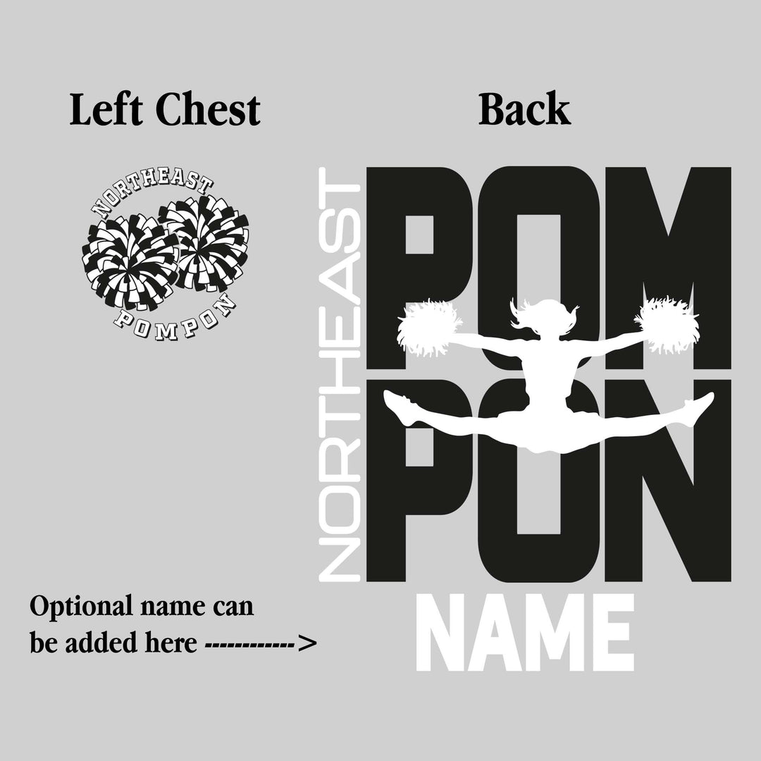 Northeast Middle School - Poms - Pompon Stacked with Pommer Silhouette