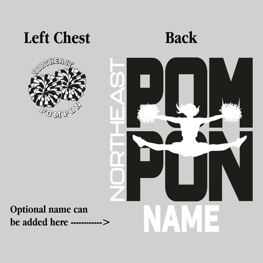 Northeast Middle School - Poms - Pompon Stacked with Pommer Silhouette