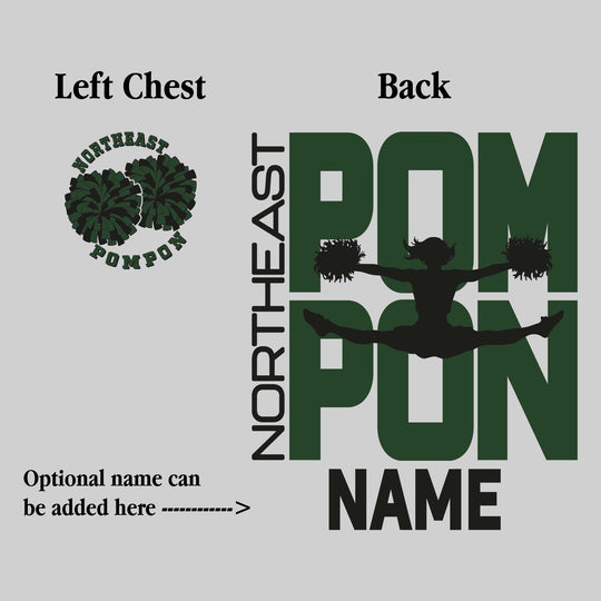 Northeast Middle School - Poms - Pompon Stacked with Pommer Silhouette