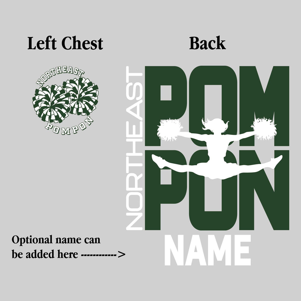 Northeast Middle School - Poms - Pompon Stacked with Pommer Silhouette