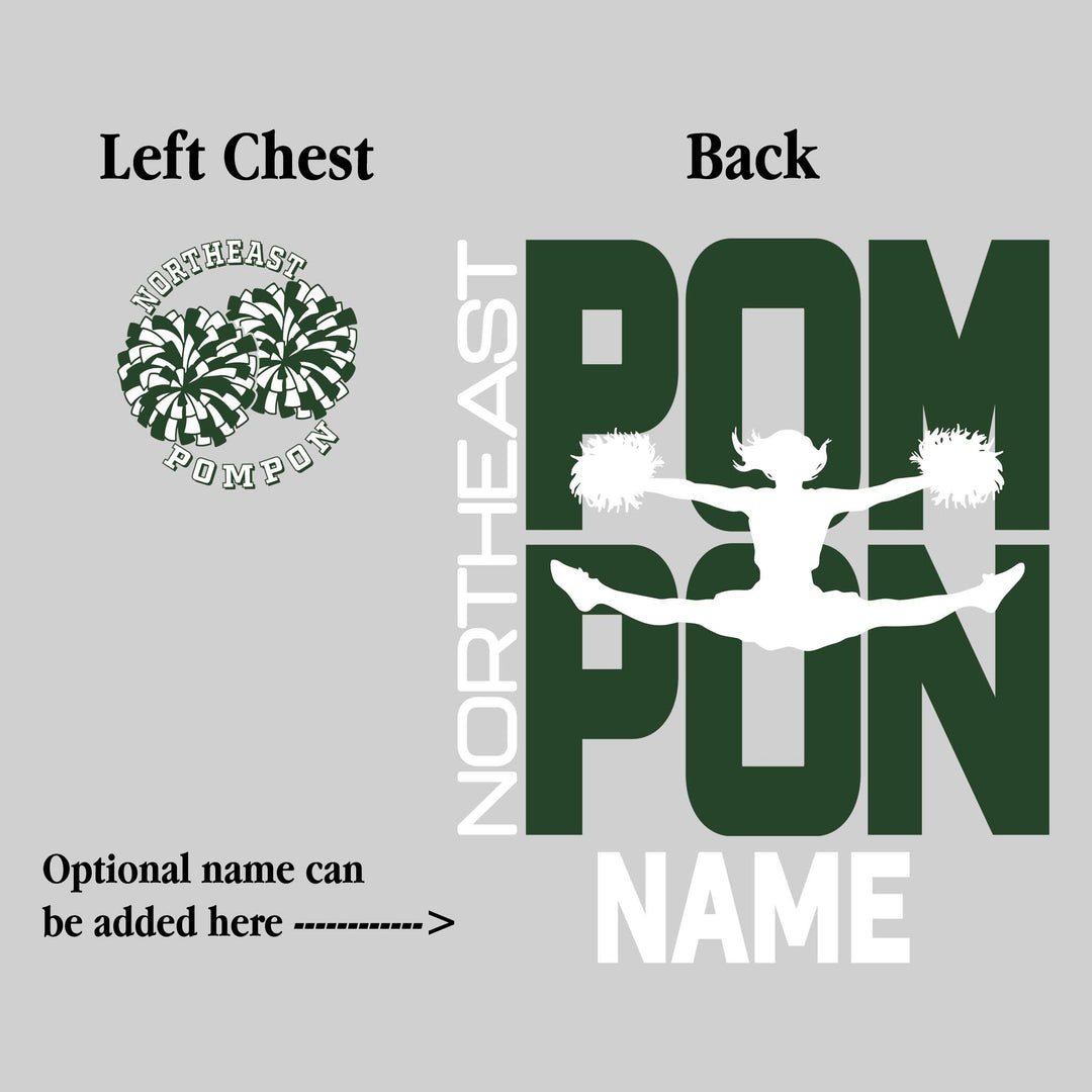Northeast Middle School - Poms - Pompon Stacked with Pommer Silhouette