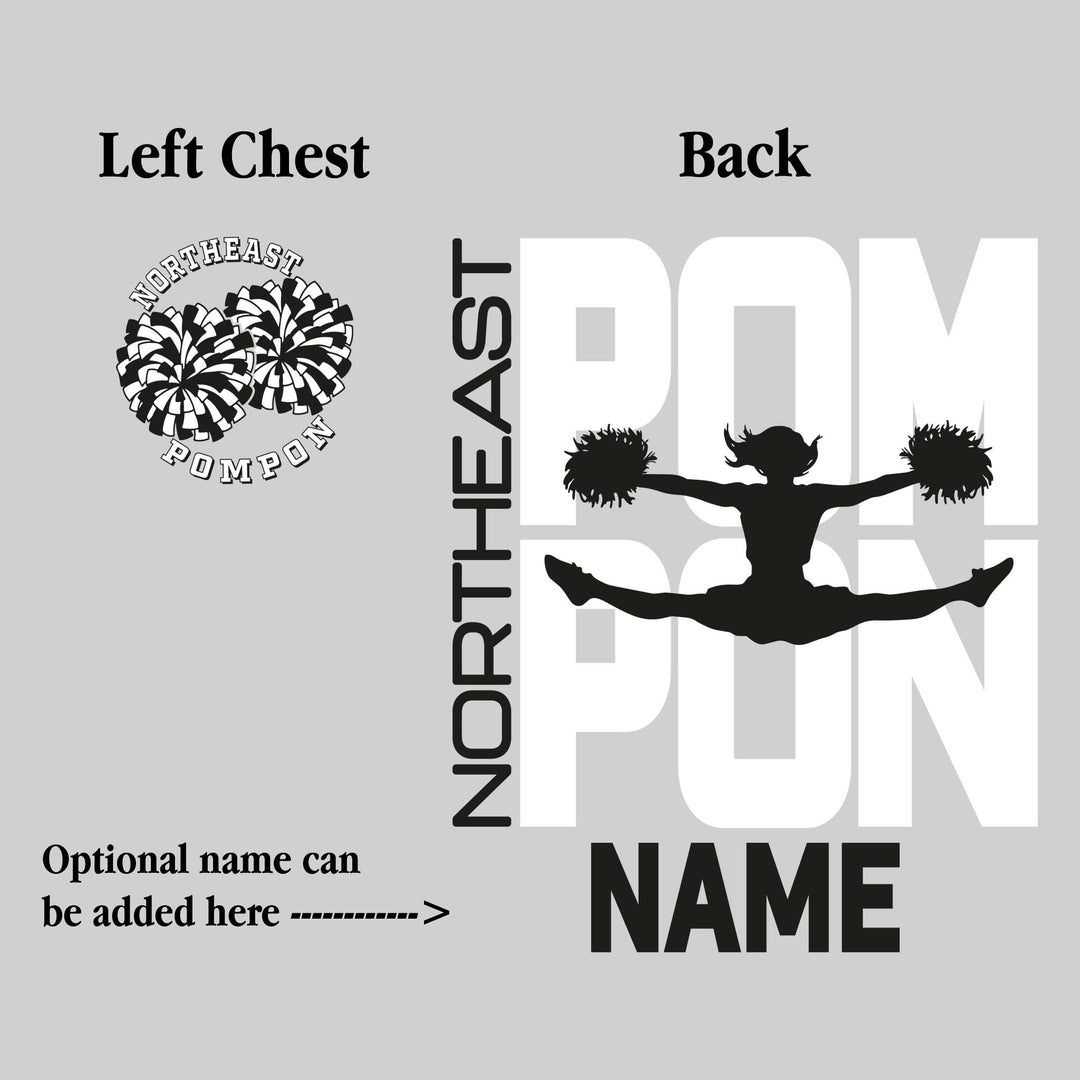 Northeast Middle School - Poms - Pompon Stacked with Pommer Silhouette