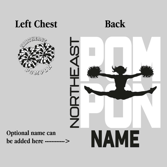 Northeast Middle School - Poms - Pompon Stacked with Pommer Silhouette