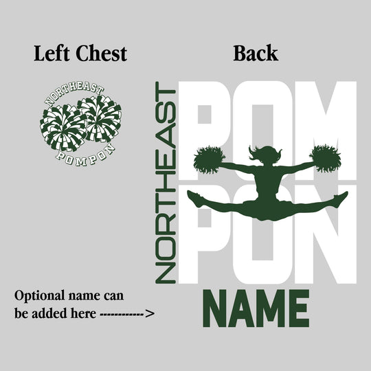 Northeast Middle School - Poms - Pompon Stacked with Pommer Silhouette