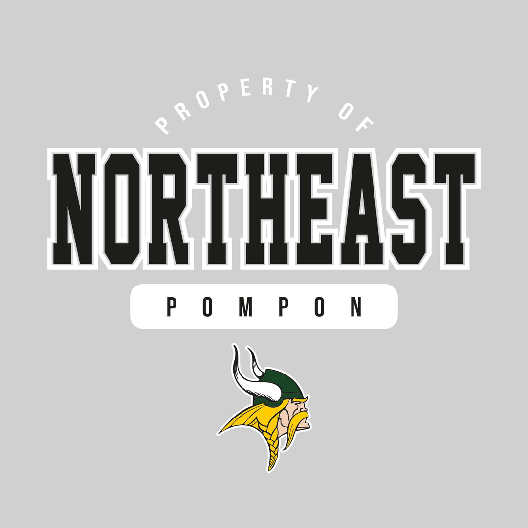 Northeast Middle School - Poms - Property of Northeast Pompon with Lower Mascot