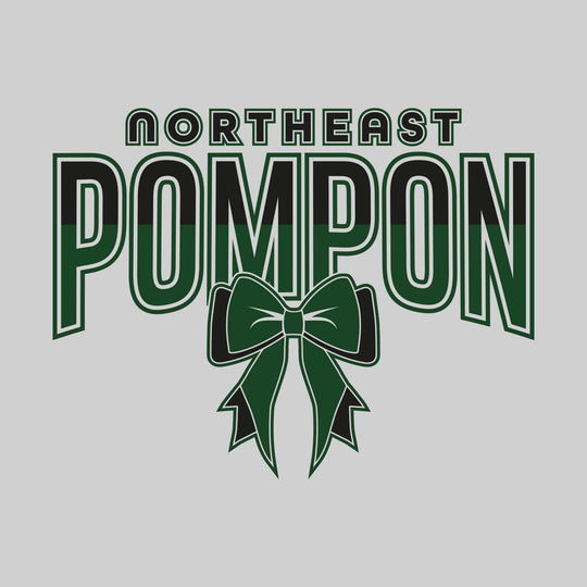 Northeast Middle School - Poms - Split-Color Northeast Pompon with Bow