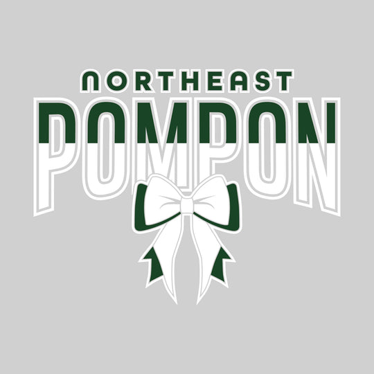 Northeast Middle School - Poms - Split-Color Northeast Pompon with Bow