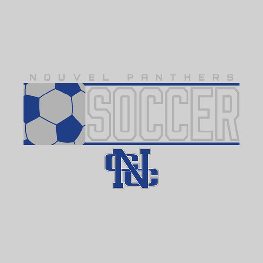 Nouvel Panthers - Soccer - School Name with Squared Soccer Ball &amp; Mascot