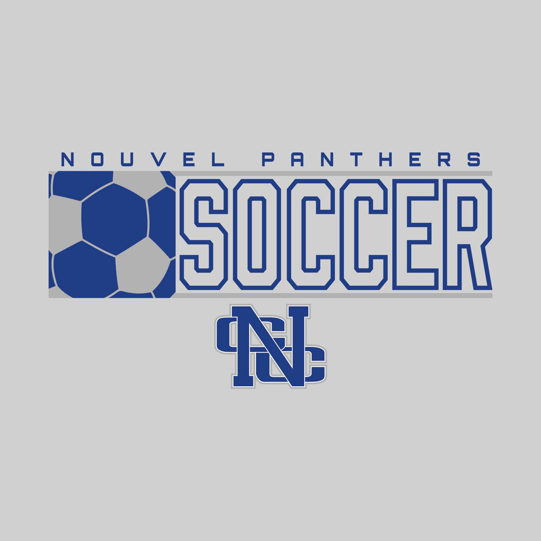 Nouvel Panthers - Soccer - School Name with Squared Soccer Ball &amp; Mascot