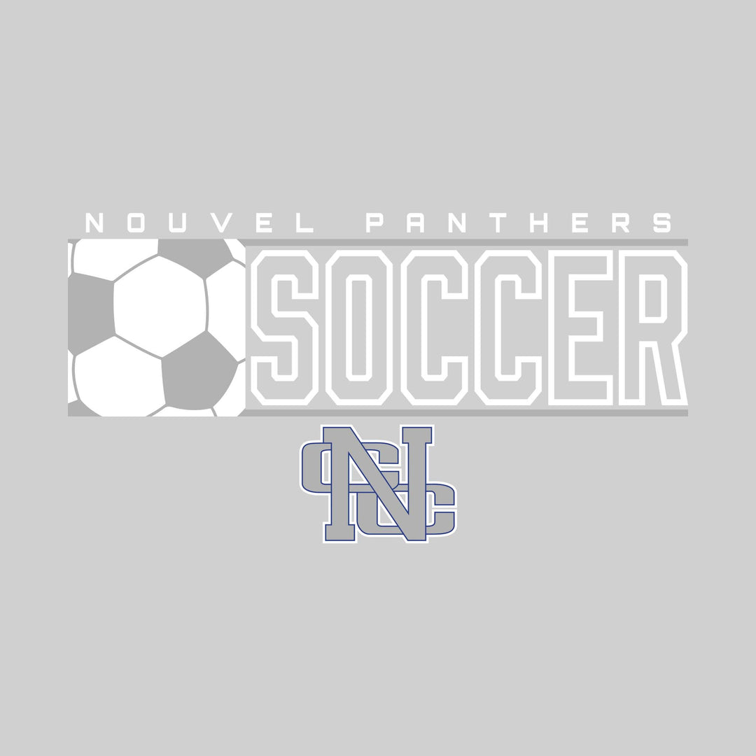 Nouvel Panthers - Soccer - School Name with Squared Soccer Ball &amp; Mascot
