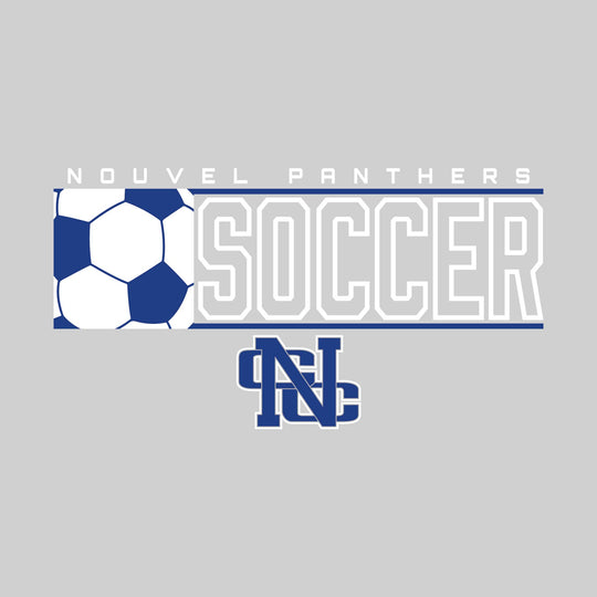 Nouvel Panthers - Soccer - School Name with Squared Soccer Ball &amp; Mascot